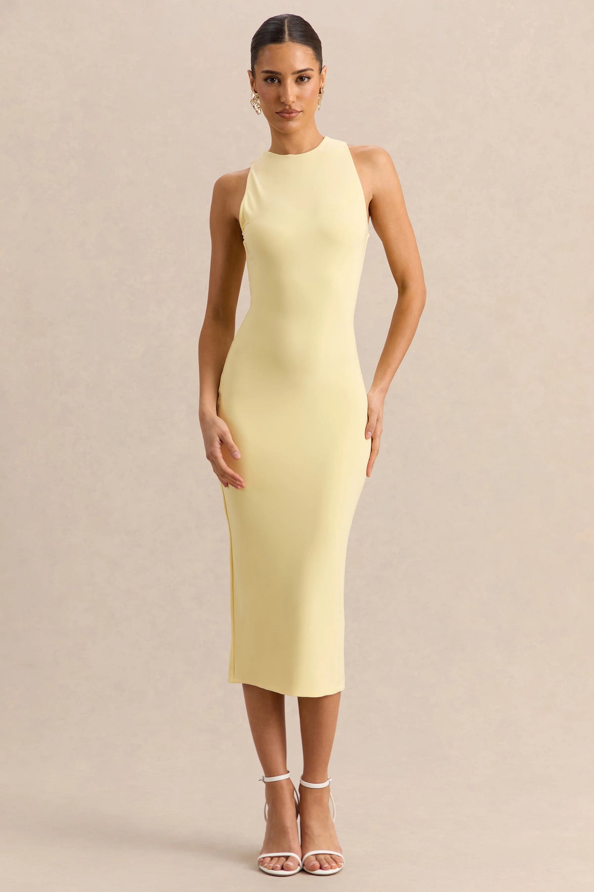 Mirana | Lemon Halter-Neck Midi-Dress