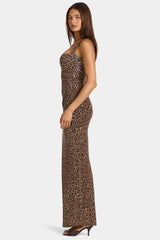 Modal Square-Neck Maxi Dress In Leopard