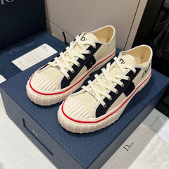 DIOR Dior Hooper Low-Top Sneaker Beige and Blue Dior Oblique Jacquard and Black Suede Calfskin #393809