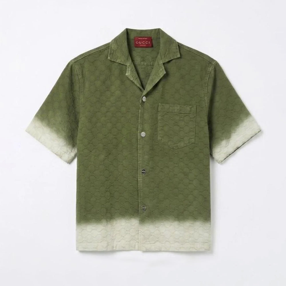 Gucci Bleached GG Cotton Denim Jacquard Shorts and Shirts #386737