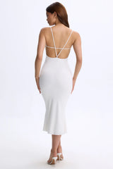 Modal Plunge Open-Back Midaxi Dress In Coconut