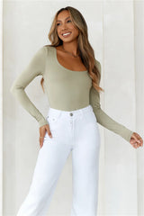 Base  Second Skin Long Sleeve Bodysuit Sage