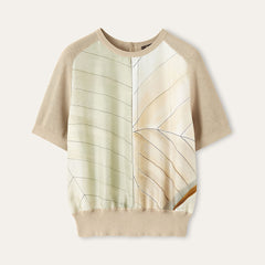 Loro Piana Maestrale Top Silk Burnt Sugar Vory Light Brown Jumpers   #387740