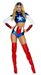 Pretty Patriot Sexy Hero Costume - Image 3