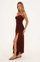 Ivory Money Midi Dress Burgundy